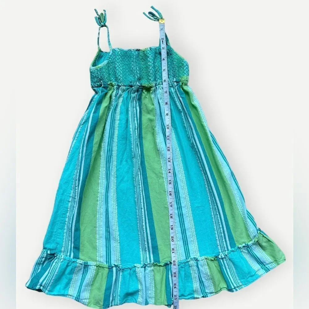 Baby Gap Girls Kids Sleeveless Bow Detail Cotton Ruffle Hem Tank Dress. 4. 4T.